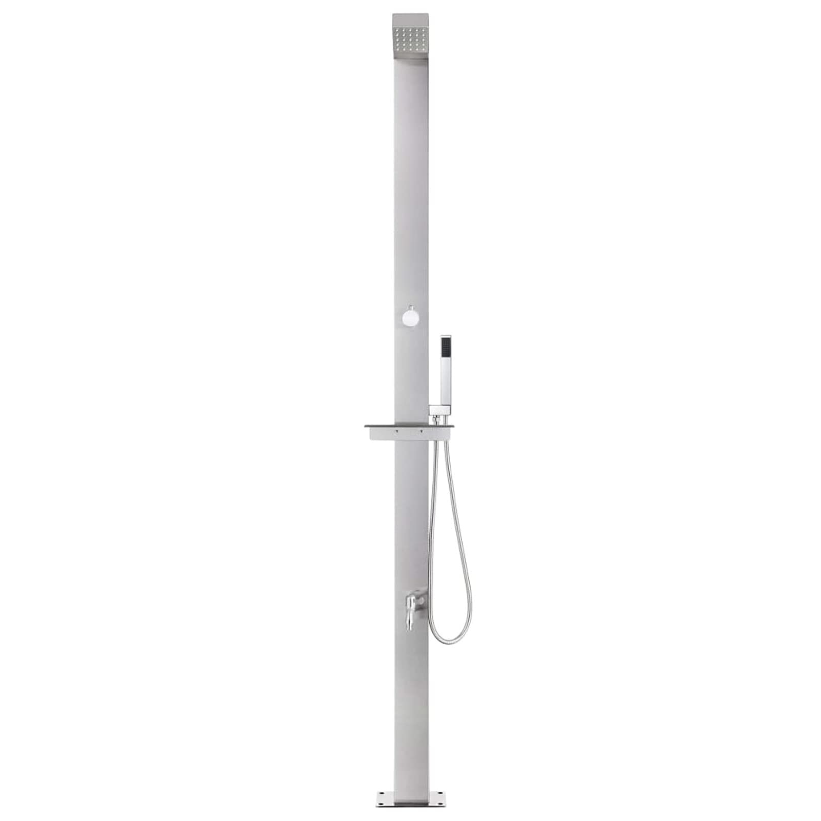 Chusui Doccia da Giardino con Base Marrone 225 cm in Acciaio Inox t,Doccia Solare da Giardino,Doccia da Esterno