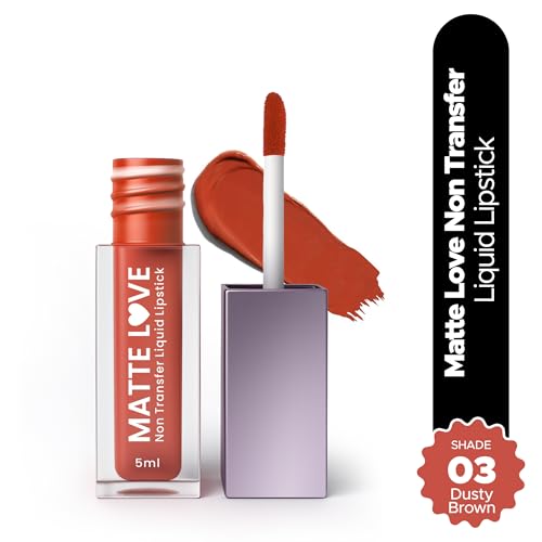 Image of Hilary Rhoda Matte Love Non Transfer Liquid Lipstick | Lightweight & Matte Finish | Waterproof Lipstick for Women | Long Lasting & Non-Drying Lipstick | 5ml (Dusty Brown - Shade 03)