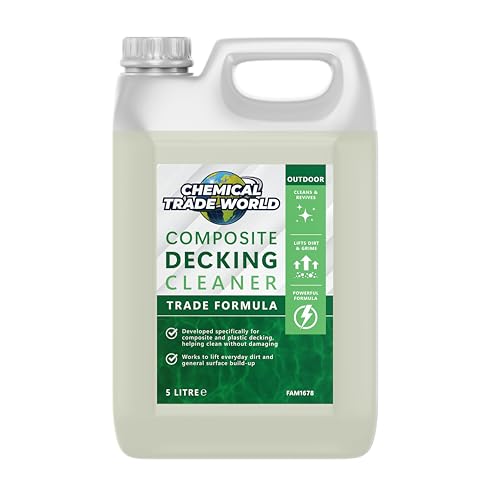 Chemical Trade World - Composite Decking Cleaner 5L - Rinse-Off Cleaning Solution for Composite & Plastic Decking - Removes Dirt Algae Marks & Surface Build-Up