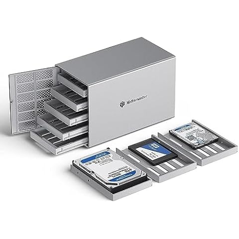 Yottamaster 5 Bay External Hard Drive Enclosure, Aluminum USB3.0 3.5" HDD Enclosure for 3.5 & 2.5 Inch SATA HDD/SSD, Support 90TB(5x18TB) Direct Attached Storage DAS, Non-RAID [PS500U3] Cover