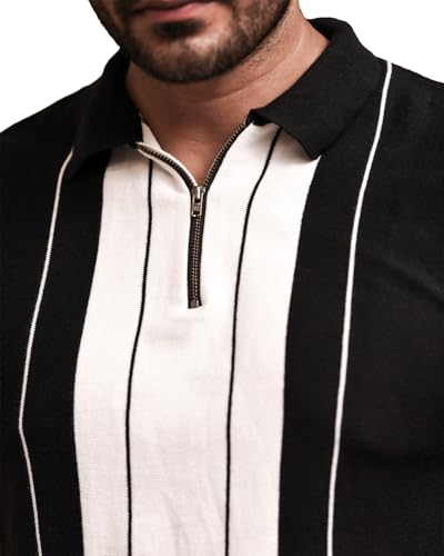Image of Men's Flat-Knit Polo Shirt | Retro Inspired Design | 100% Cotton | Structured Collar | Premium Breathable Knit | Luxury Casualwear