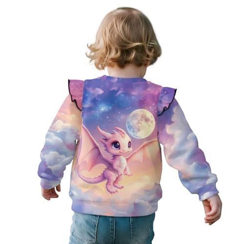 Toddler Sweatshirt Pink Long Sleeve Shirt for Girls Graphic Crewneck Pullover Tee Tops Fall Clothes 1T-8T3