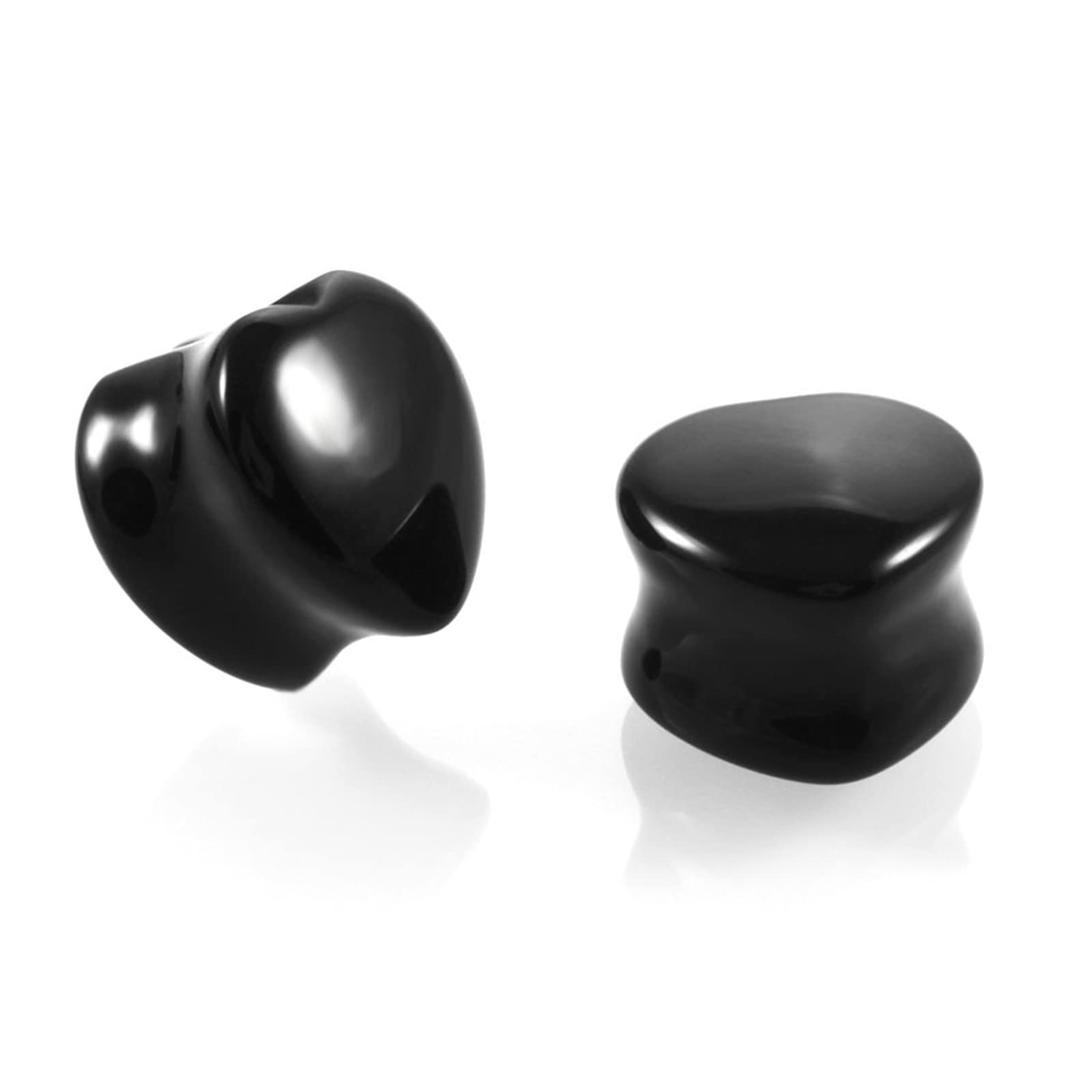 LLXYWJ Messgeräte für Ohren, Stein, Tunnel und Plugs, Damen, mehrere Größen, Piercing-Ohrringe, Herren, Herzform, Opalstein, 2 ück