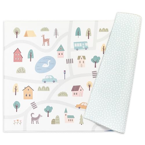 Keiki Care Reversible Play Mat 82” x 55” - for Infants, Babies, Toddlers, Kids | Waterproof, Durable, Non-Toxic, Easy-to-Clean | Thick & Large Soft Foam Floor Mat for Gym, Nursery, Playroom