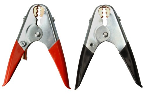 Coleman Cable 08904 Red/Black 500 Amp Steel Parrot Jaw Booster Clamp with Non-Slip Vinyl-Coated Hand Grips