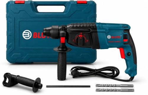 Image of 1200W Rotary Hammer Drill Machine | 20mm SDS Plus Electric Hammer Drill | 3 Mode Rotary Hammer with Drill Bits, Chisels & Carry Case | Concrete, Masonry, Wood & Metal