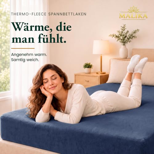 Malika® Winter Thermo Fleece Spannbettlaken, kuschelig weich Flausch Spannbetttuch, Betttuch Jersey flauschig Soft Plüsch Laken… – Ansicht 2