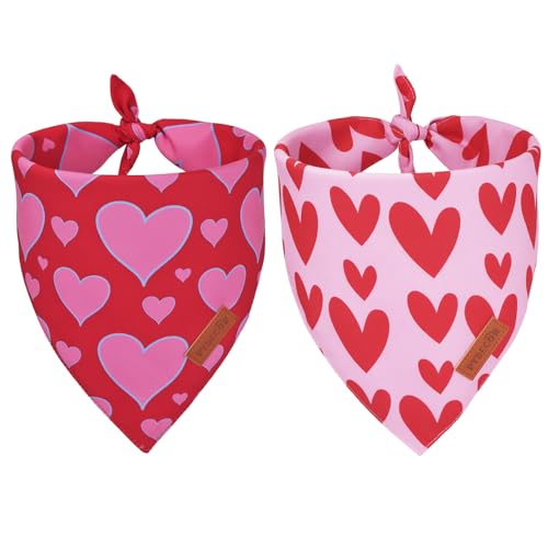 PTDECOR Reversible Valentine Dog Bandana