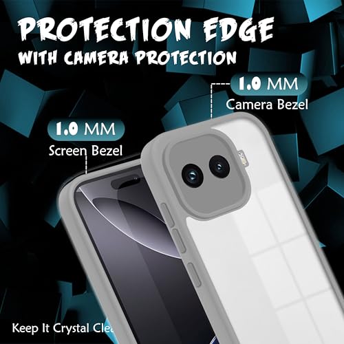 Image of V-TAN Back Cover for IQOO 15R 5G | TPU | Transparent Crystal Clear Case Compatible with IQOO 15R | Slim Fit, Camera Protective Shockproof Mobile Cover Design (Gray)