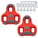 Calas de Ciclismo para Look Keo Rojo Giro Ángulo Giro 9° Bicicleta Carretera, Superficie Antideslizante TPU