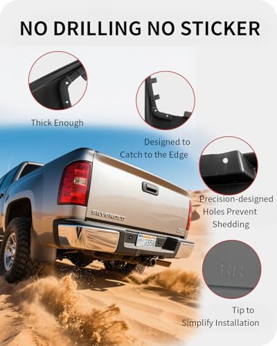 Image of Premium Mud Flaps for Silverado Trucks,4PC Direct Fit Splash Guards for 2007-2013 Chevy Silverado 1500 /2500HD /3500HD | All-Weather Mud Guards Front & Rear