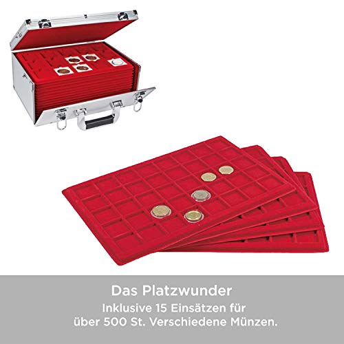 Safe 273 Münzen-Koffer GIGANT: Münzkoffer mit 15 Einsätzen für über 500 St. Verschiedene Münzen