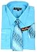 Viviz Forancci Men's Long Sleeve Pointed Collar Dress Shirt with Matching Tie and Handkie AC101