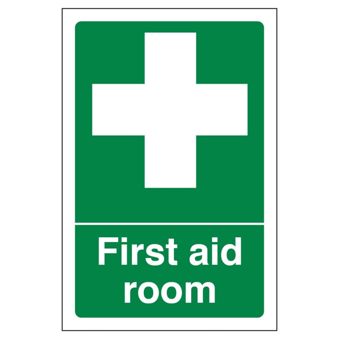 V Safety First Aid Room - Portrait 200 x 300mm - 3mm Aluminium Composite Safety Sign