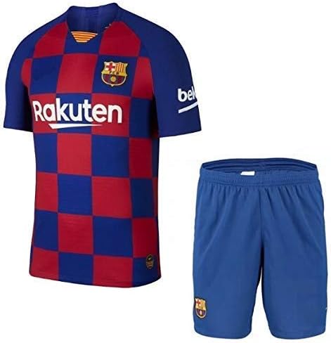 GOLDEN FASHION Barcelona Home KIT Football Jersey with Short 2019-20 (Medium 38")