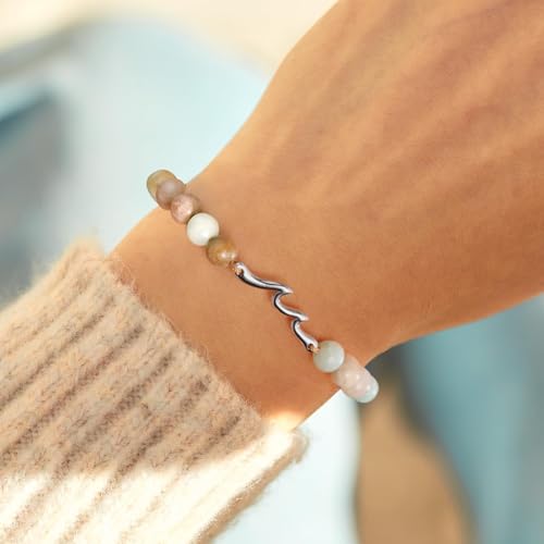 30th 40th 50th 60th 70th Birthday Gifts for Women Beaded Bracelets for Women with Wave, Wave Bracelet for Woman 10th 13h 16th 21st Bithday Gifts for Teen Girl Trendy Stuff Sister Friend Inspirational Get Well Feel Better Gift Jewelry4