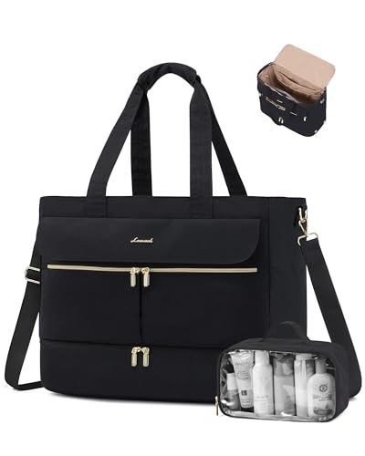LOVEVOOK Reisetasche Damen, 45L Große Öffnung Weekender Handgepäck Kliniktasche Geburt Krankenhaustasche mit Kulturtasche, Schuhfach & Nassfach, Sporttasche Travel Duffle Bag für Flugzeug Reise Gym