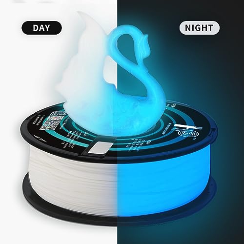 Image of HP3DF Glow in The Dark PLA Filament, 3D Printer Filament, PLA Filament 1.75mm Dimensional Accuracy + /- 0.02mm, 1KG Spool (2.2 lbs), Fit Most FDM Printer (Glow Blue)
