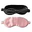 2-pk Silk Eye Mask - Midnight Black & Pink Quartz