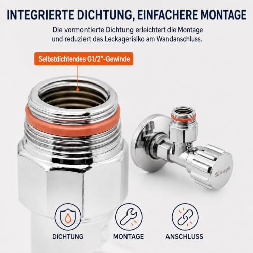 Ibergrif M22022-2 Eckventil 1/2 Zoll x 3/8 Zoll, 2er Set – Ansicht 4