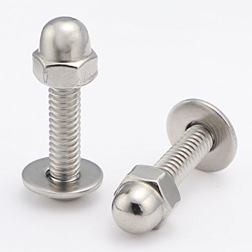 3/8-16 Acorn Cap Nuts, Stainless Steel 18-8 (304), Plain Finish, 20 Pcs #TOP6