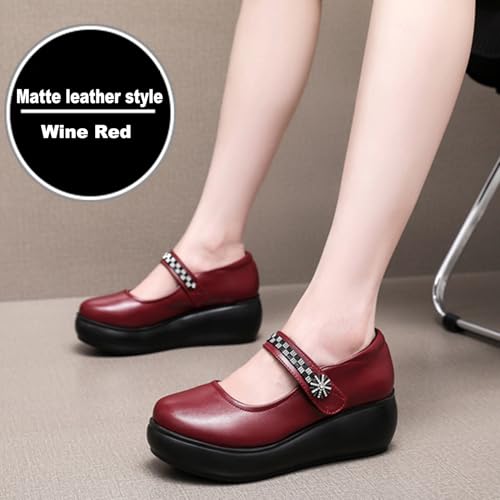 EnllerviiD Mary Jane Platform Shoes for Women Lolita Platform Cute Mary Janes Pumps Comfort Round Toe Uniform Dress Shoes3