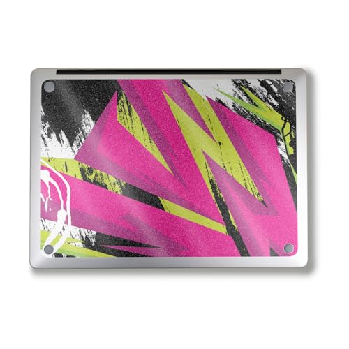 Image of Glossy Glitter Laptop Skin Compatible with Alienware M18 R2 (2024) - Grunge Magenta - Premium 3M Vinyl Protective Wrap Decal Cover - Easy to Apply | Crafted in The USA by MightySkins