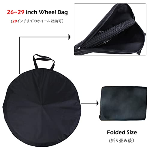 TRIWONDER 2 Pack Bike Wheel Bag 26" 27.5" 29" Bicycle Wheelset Carry Handbag Travel Bag Waterproof Wheel Storage Cover for MTB Mountain Road Bike (Black - Image 3