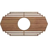 Ekena Millwork 16'W x 8'H x 4 1/4'ID x 1/4'T Chrysler Wood Fretwork Pierced Ceiling Medallion, Walnut