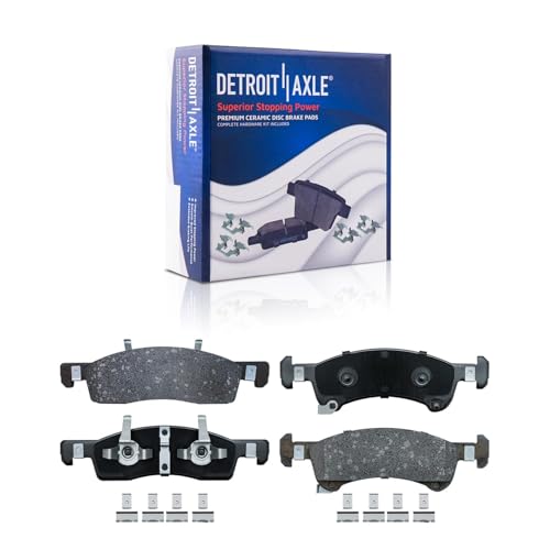 Image of Detroit Axle - Brake Pads for 2003 2004 2005 2006 Ford Expedition | Lincoln Navigator, Front and Rear Ceramic Brake Pads with Hardware Replacement