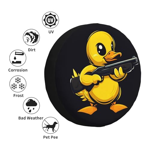 Image of Funny Duck Spare Tire Cover Weatherproof Universal Wheel Protectors Cute Duck Wheel Covers for Rv Camper Travel Trailer SUV Truck 17 Inch