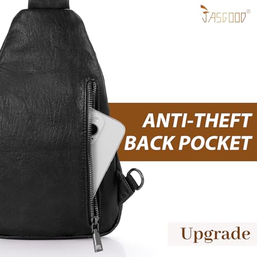 Image of JASGOOD Anti Theft Small Sling Bag for Women Leather Fanny Packs Crossbody Bags Trendy Anti-Theft Sling Purse for Travel