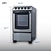 Summit 20” Electric Range, 2.3 cu.ft.Capacity Oven, Smooth Top, 220V 4 Burner Range- REX2071SSRT
