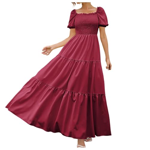 Robe maxi bohème florale en coupe A-line fluide avec ceinture et col rond