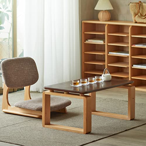 Table basse à thé de balcon en hêtre marron pour optimiser les petits salons