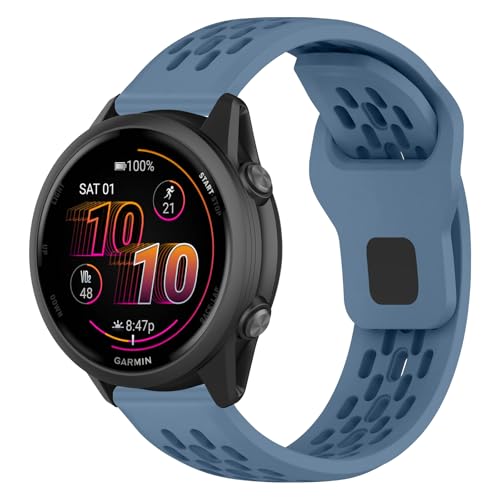 [KiimLaa] 20mm �V���R���o���h Garmin Forerunner 165 Music/Forerunner 570 42mm / Forerunner 245 / 645 �Ή� ���v�x���g �X�}�[�g�E�H�b�` �����o���h �������߉\ �h�� 