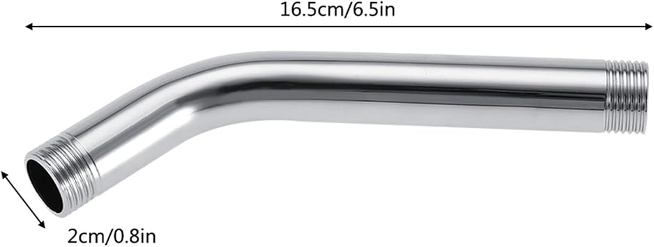 6.5 Inch Curved Shower Head Extension Arm, Stainless Steel Long Handle