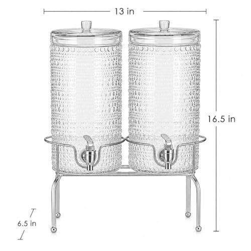 Distributeur de boisson en verre limonade punch jus eau 3,8L - 8