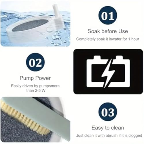 VAYINATO 2 Inch White Disc Air Stone with 2m Tube - Image 5