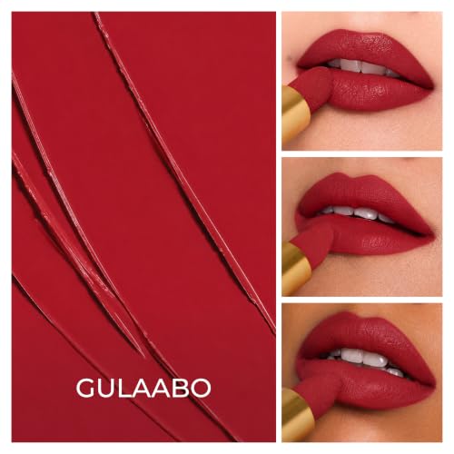 Image of LoveChild Masaba inchThe Batua inch Lipstick, Gulaabo (Red) Rich Satin Finish Lipstick with Built-in Mirror, Hydrating, Nourishing Formula with Jojoba Oil, 4g