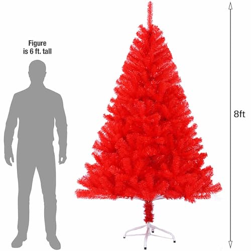 Árbol de Navidad Rojo Real para Decorar el Salón en Fiestas Familiares y Halloween 2