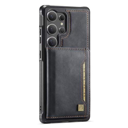Étui magnétique Samsung S26 Plus : portefeuille en cuir amovible avec support noir