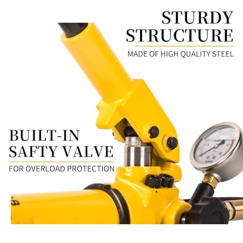 Image of 2 Speed Hydraulic Pumps Hand Operated 10000Psi with Pressure Guage 1.8m Length Hose, 900cc Hydraulic Hand Pump,Single Acting Hydraulic Pump Manual Pump for Industry,CP-700B