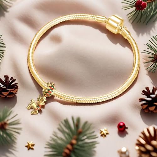 Image of Christmas Elf Deer Gingerbread Man Penguin Sweet Candy Charm for Pandora Bracelet