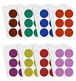 Royal Green Round 2 inch Sticker 50mm dot Labels Colored Circles - Permanent Adhesive Stickers in 8 Colors - 384 Pack