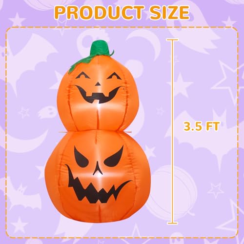 3.5feet Halloween Inflatable Blow up Pumpkin Indoor Decorations - image 3