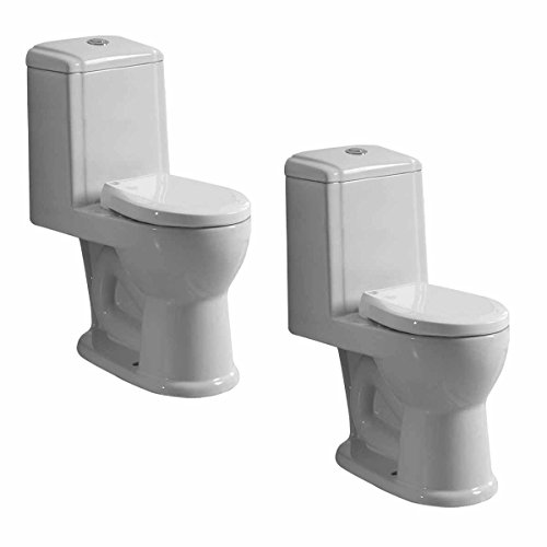 Inodoro para entrenamiento de niños Renovators Supply, 12 pulgadas, blanco, cerámico, asiento redondo, paquete de 2 miniatura 1