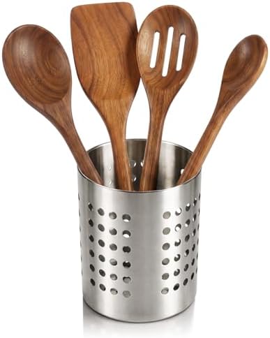 com-four® Cesta de cubiertos - Porta utensilios de cocina - Cesta...