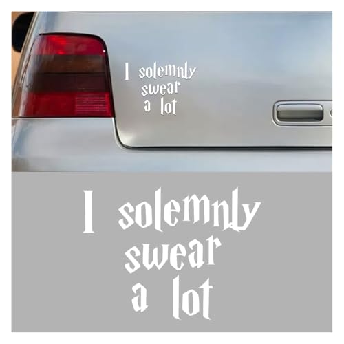 Image of BDZMC I Solemnly Swear A Lot Sticker Decal, Funny Bumper Sticker, Waterproof Vinyl Decal, Automotive Exterior Decoration Sticker Decal for Cars, Trucks, Bumpers, Laptops, Windows, Wall