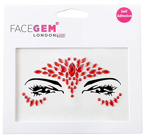 Gemmes adhésives visage rouge tatouage paillettes corps fête maquillage